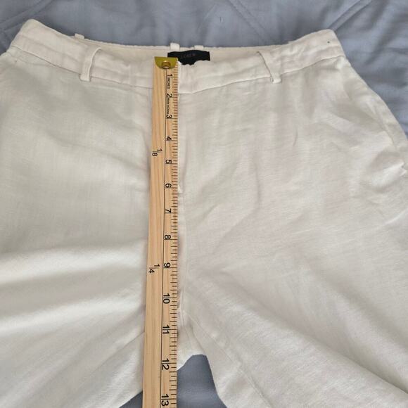 J.Crew Women’s White Linen Capri Pants Sz 4 Wide Leg Capsule Wardrobe Minimalist - Picture 6 of 8